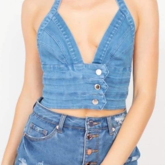 Denim crop top - Picture 3 of 3